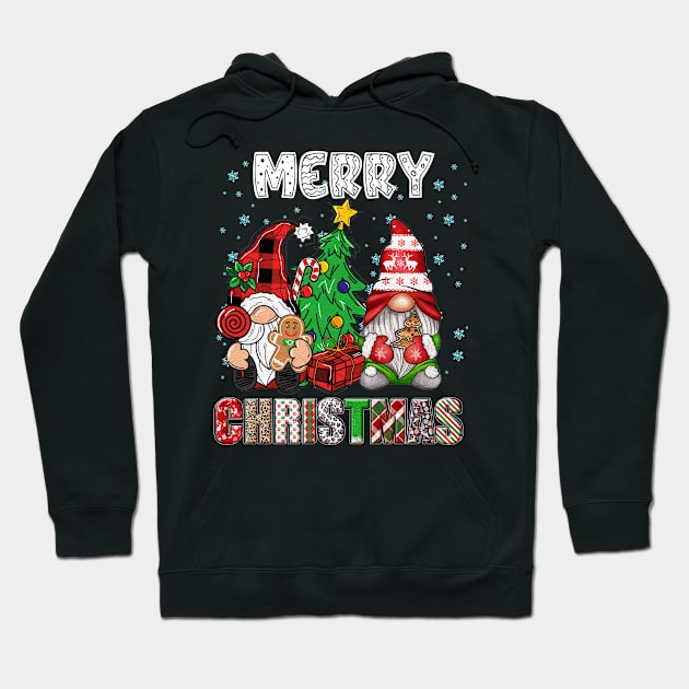 Merry Christmas Gnome Family Funny Xmas Tree Women Men Kids Hoodie by JennyArtist